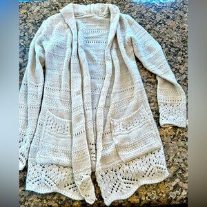 Made in Italy- Wool Knit Long Open Cardigan